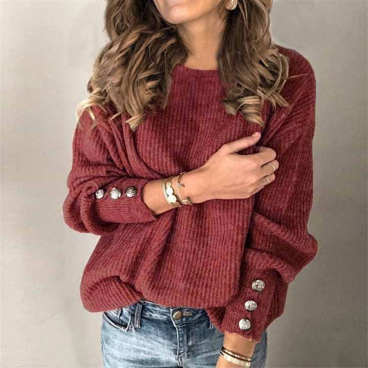Locker Geschnittener Strickpullover - Charlotta