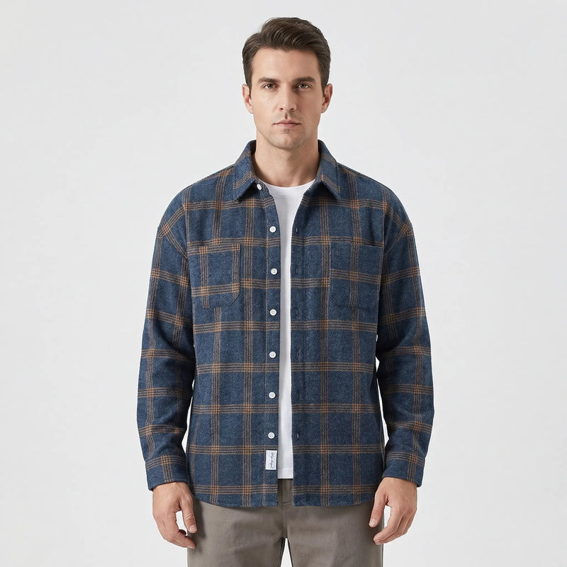 Long-Sleeve Checked Button-Up Shirt - Felipe