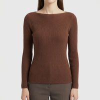 Long-Sleeve Plain Knit Top - Veronica