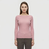 Long-Sleeve Plain Knit Top - Veronica