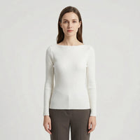 Long-Sleeve Plain Knit Top - Veronica