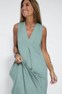 Long Sleeveless Dress With V-Neckline - Cynthia