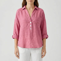 Losse Blouse Met Lange Mouwen En V-Hals - Vicky