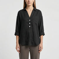 Losse Blouse Met Lange Mouwen En V-Hals - Vicky