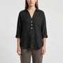 Losse Blouse Met Lange Mouwen En V-Hals - Vicky