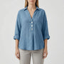 Losse Blouse Met Lange Mouwen En V-Hals - Vicky