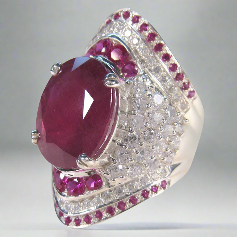 Silberring mit Rubin – Seraphine