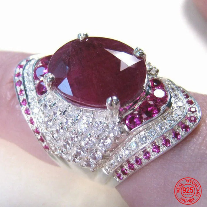 Silberring mit Rubin – Seraphine