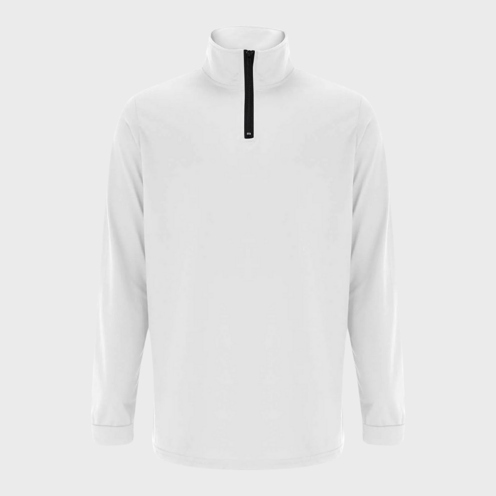 Bequemer Herrenpullover mit Reißverschluss und niedrigem Kragen – Sven