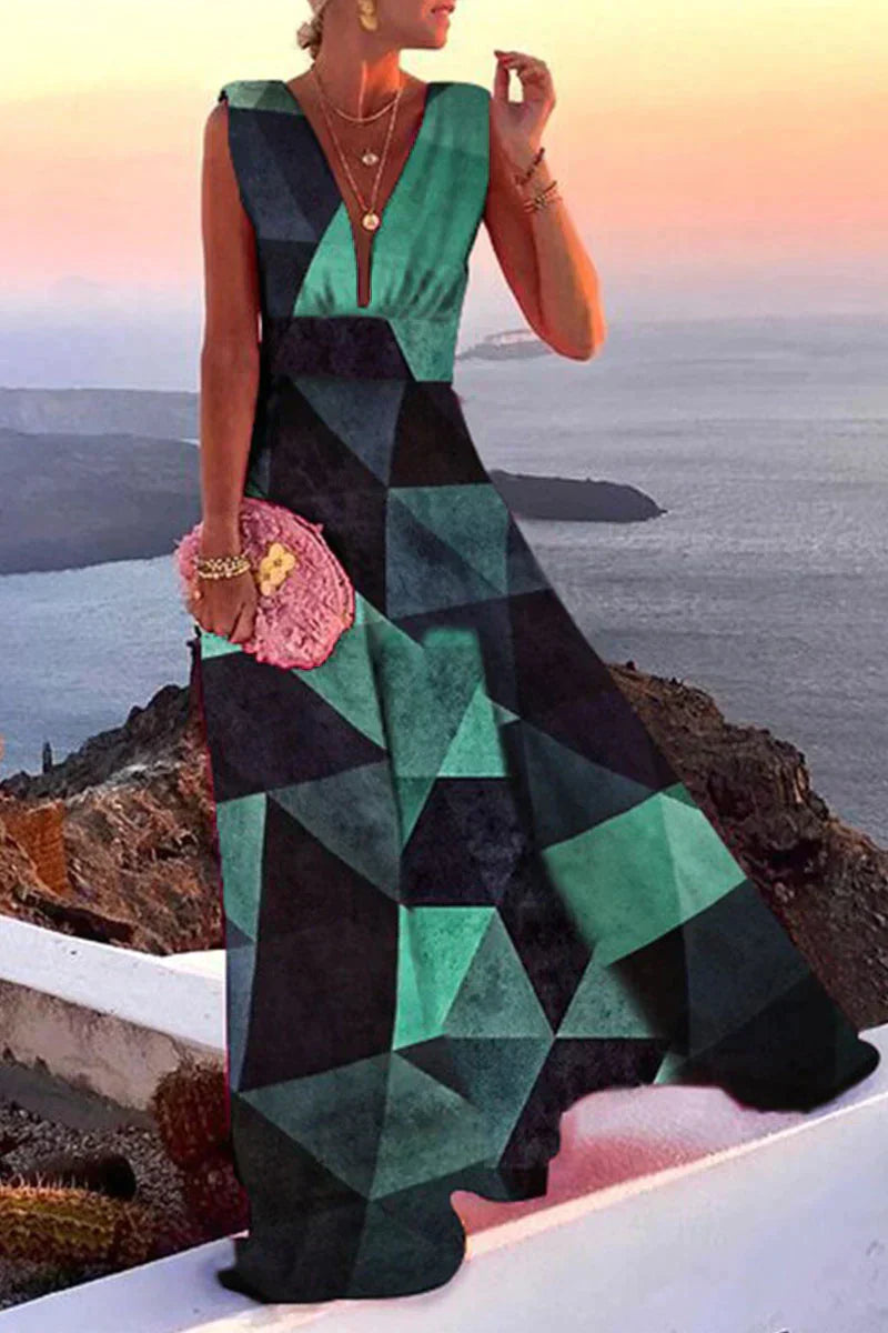 Ärmelloses Sommerkleid mit Print | Luftig & Figurschmeichelnd - Layla