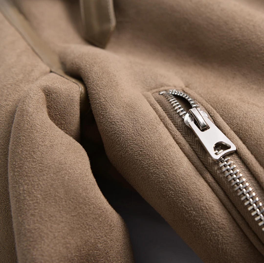Damen Sherpa Bomberjacke aus Fleece mit Reißverschluss – Amira