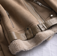Damen Sherpa Bomberjacke aus Fleece mit Reißverschluss – Amira