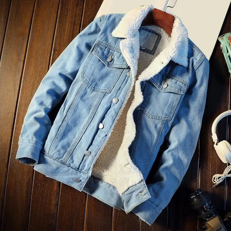 Herren Denimjacke mit warmer Fleecefütterung – Tobias