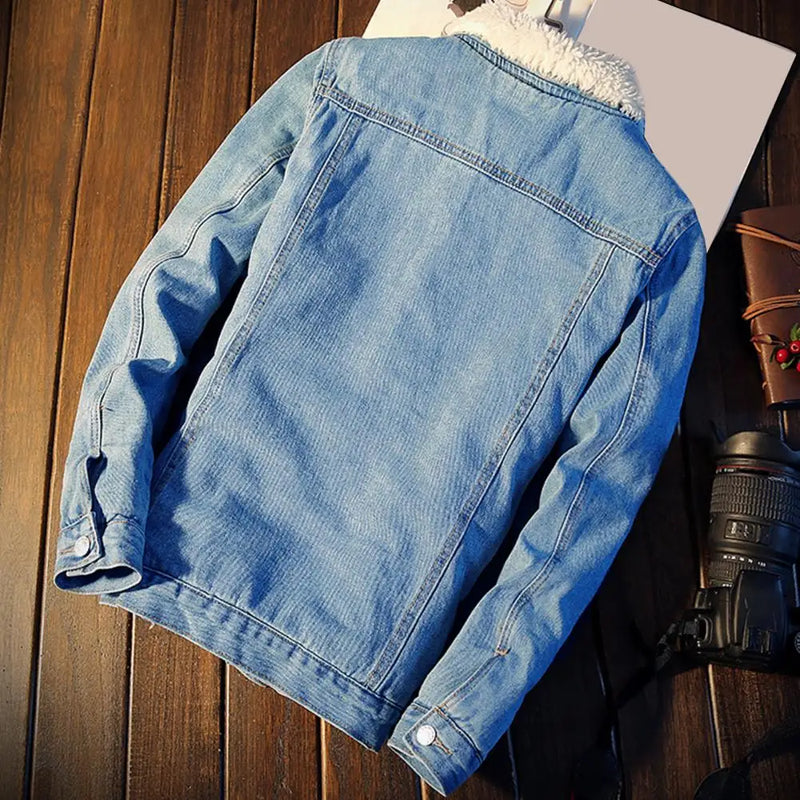 Herren Denimjacke mit warmer Fleecefütterung – Tobias