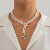 Mehrschichtige Perlenhalskette - PearlCharm