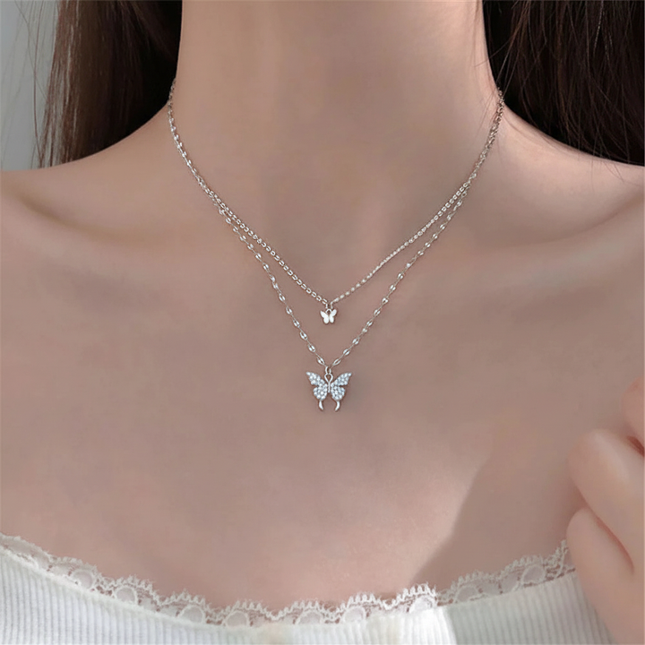 Mehrschichtige Silberkette - FlutterJewelry