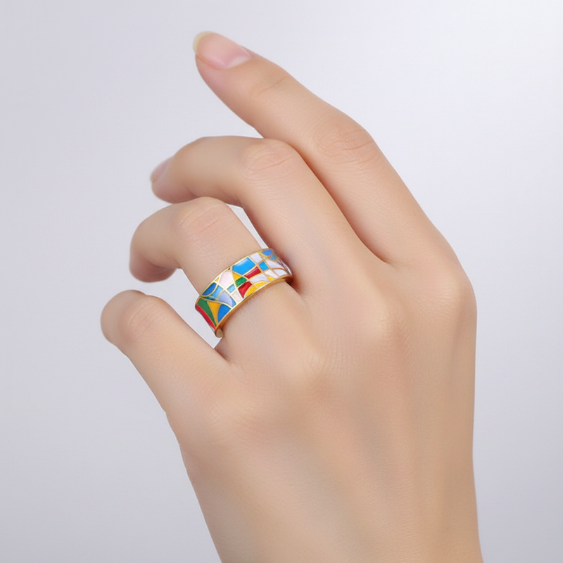 Minimalistischer Zirkonaring - EnamelJewelry