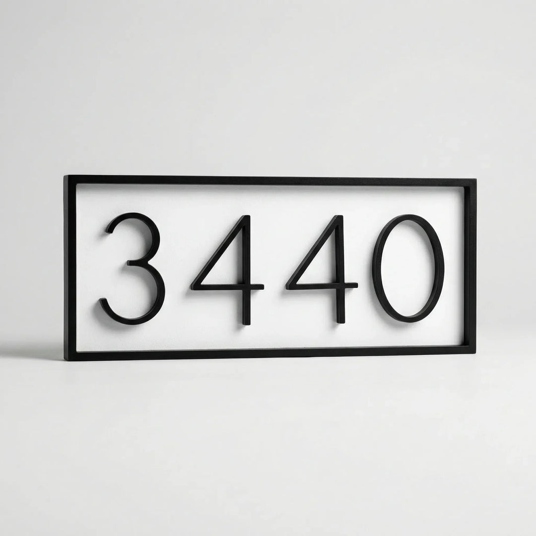 Modern Zwart Huisnummerbord - Zifrova