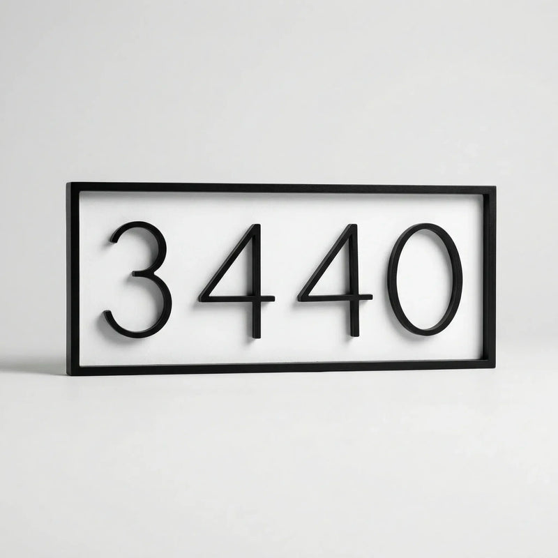 Modern Zwart Huisnummerbord - Zifrova