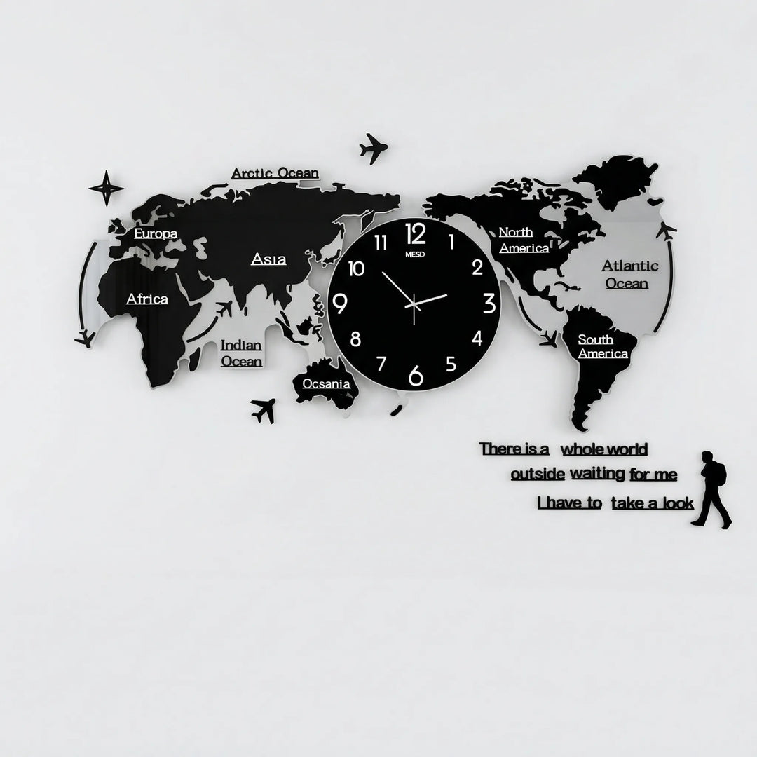 Moderne 3D-Wanduhr - WorldoraClock