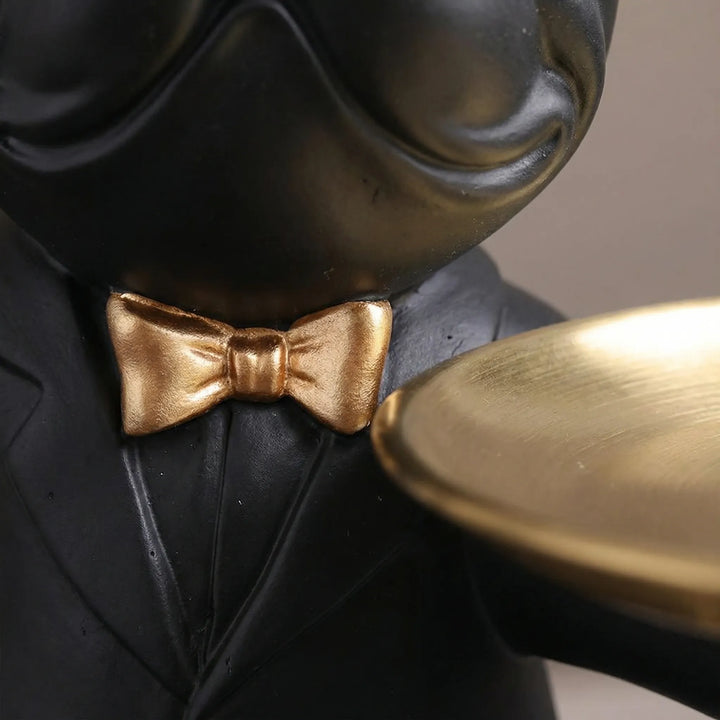 Moderne Bulldogfiguur Met Dienblad - Pawlux