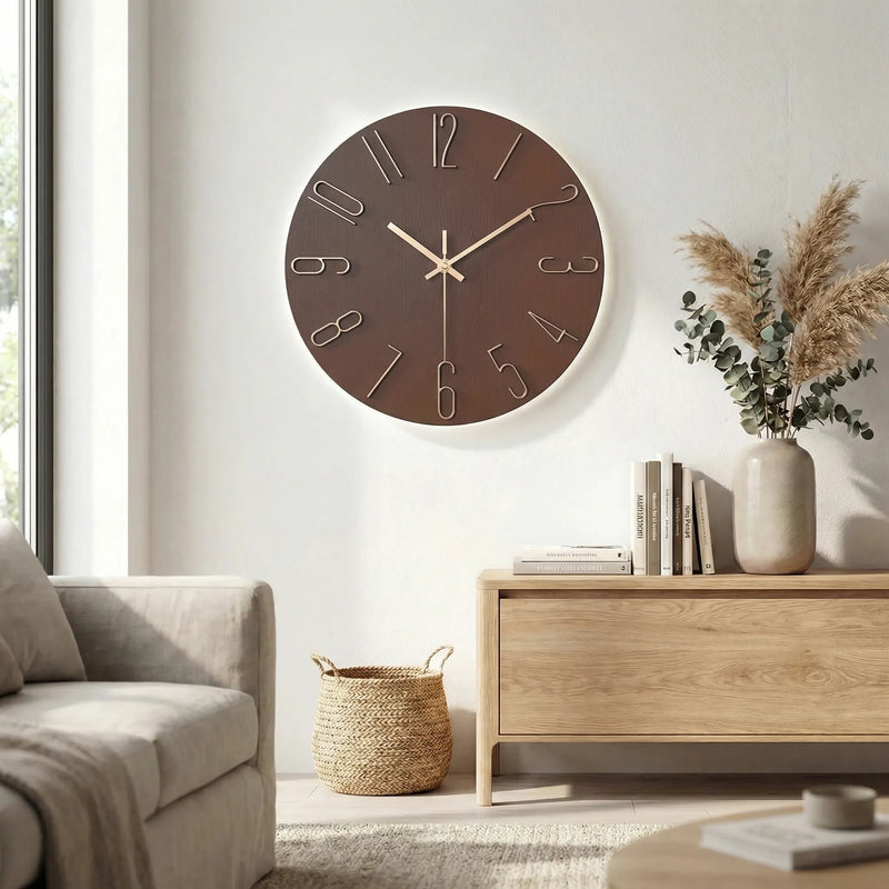 Moderne Runde Wanduhr - LuminoraClock