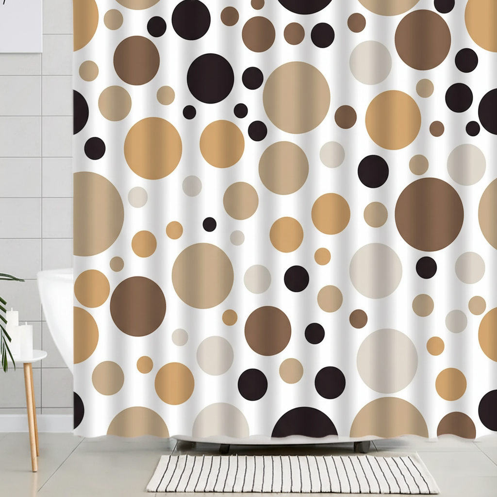 Modernes Geometrisches Duschvorhang Set - RippleDot