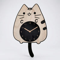Motiv-Wanduhr Katze - Purrwiggle