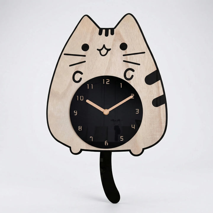 Motiv-Wanduhr Katze - Purrwiggle