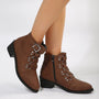 Damen Stiefeletten mit Blockabsatz im Vintage Look – Yolisa