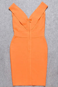Off Shoulder V Ausschnitt Kleid - Jill