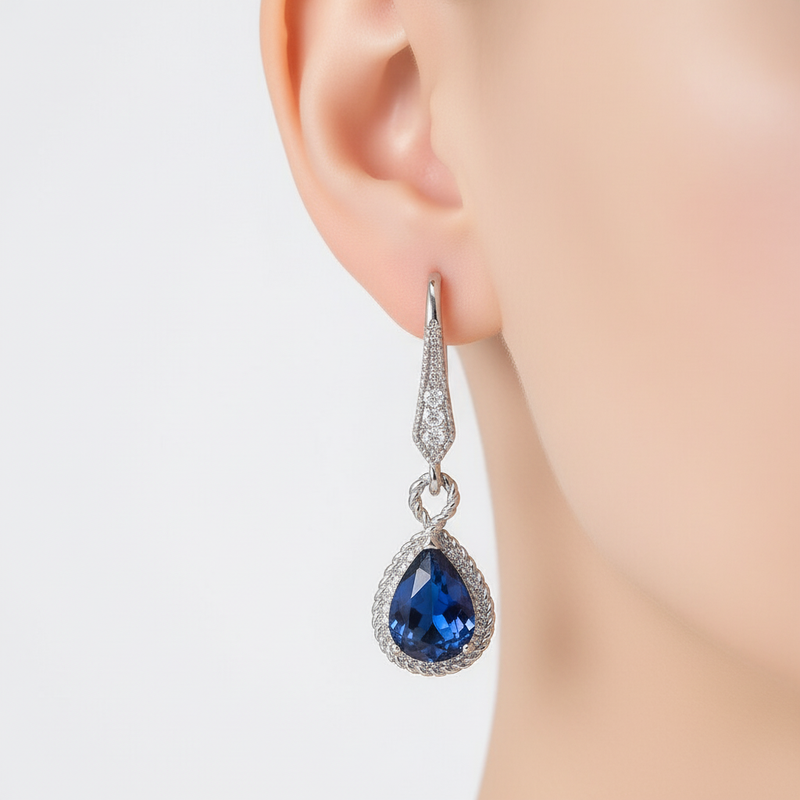 Ohrringe Mit Blauen Steinen - BlueGlow