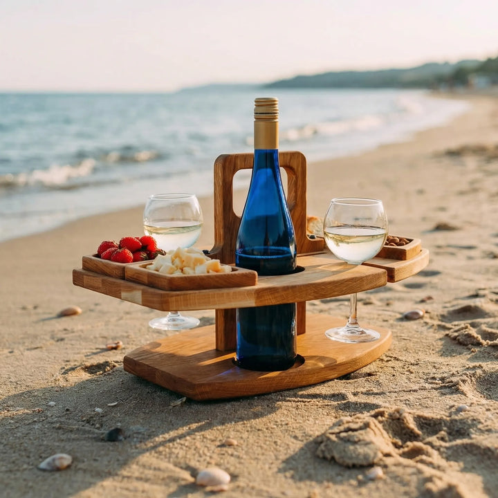Opvouwbare Picknicktafel Met Wijnhouder - Picktavio