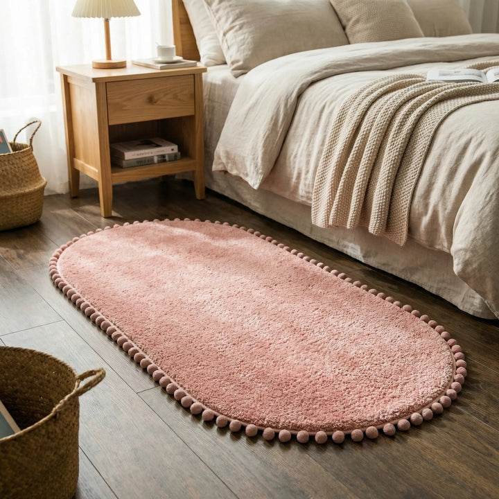 Ovaler Badteppich Mit Pompons - Pomvela