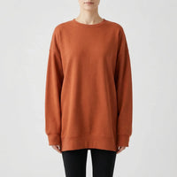 Oversized Crew Neck Jumper - Ruby