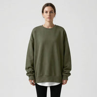 Oversized Crew Neck Jumper - Ruby