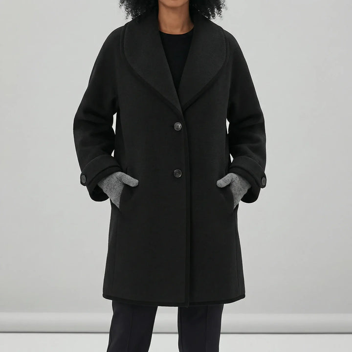 Oversized Mantel Mit Weitem Revers - Lillian