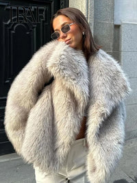 Oversized Winter Coat With Faux-Fur Finish - Elena