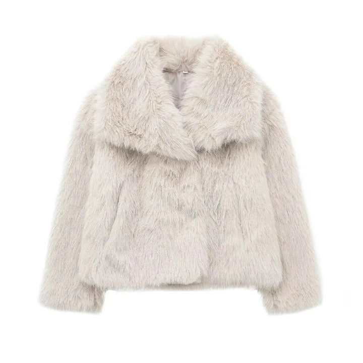 Oversized Winter Coat With Faux-Fur Finish - Elena