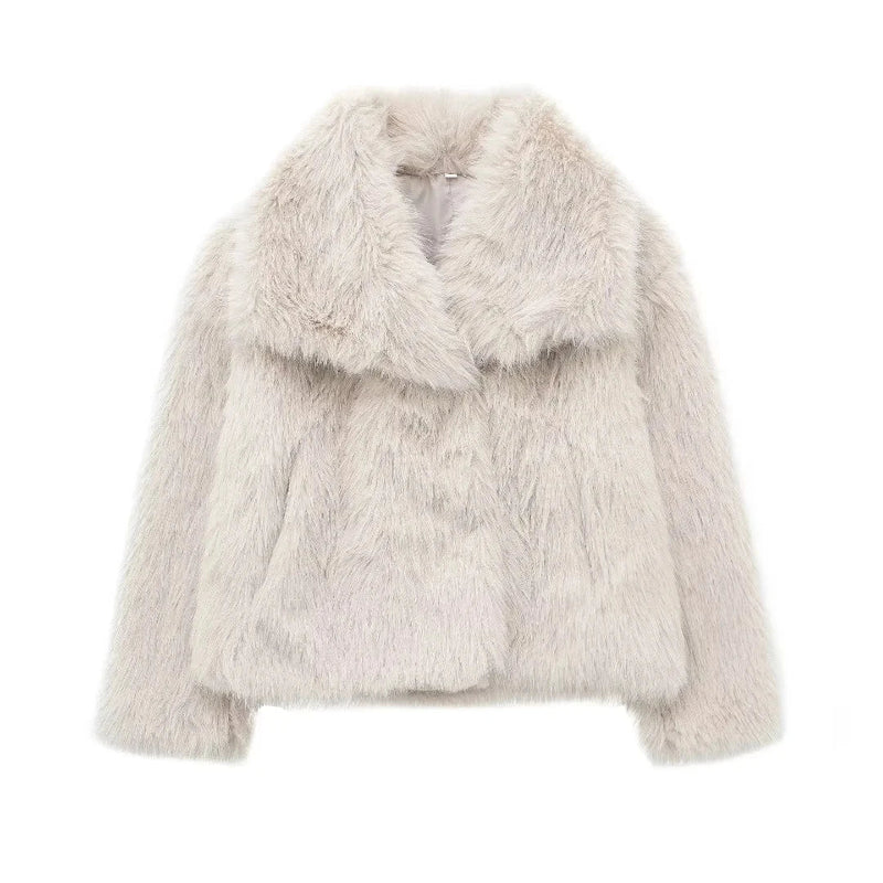 Oversized Winter Coat With Faux-Fur Finish - Elena