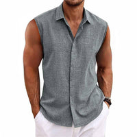 Plain Summer Shirt Without Sleeves - Luis