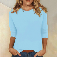Plain Women's Top With A Round Neckline - Terri