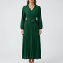 Pleated Maxi Dress With Lantern Sleeves - Ashley