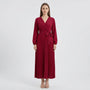 Pleated Maxi Dress With Lantern Sleeves - Ashley