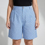 Plus-Size Damenshorts Mit Weitem Bein Und Karomuster - Denise