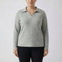 Plus-Size Geripptes Langarmshirt - Charlotte