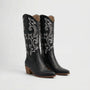 Pointed Toe Block Heel Cowboy Boot - Brandy