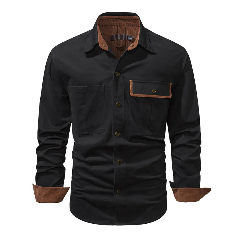 Stylisches Herrenhemd mit kontrastierenden Details – Ruben