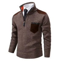 Herren Pullover mit Edge-Zipper-Neck und langem Arm – Cedric