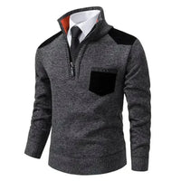 Herren Pullover mit Edge-Zipper-Neck und langem Arm – Cedric